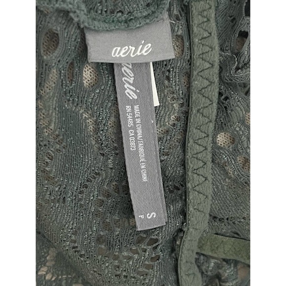 AERIE Womens Sage Green Lace Bralette Adjustable Straps Unlined Size Small - Picture 7 of 8